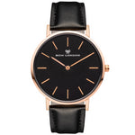 Rose Gold and Black Face Watch | Black Leather Watch Strap | Bow London | Mono Mayfair X Rose