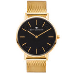 Gold and Black Face Watch | Gold Mesh Watch Strap | Bow London | Classic Mono X Gold
