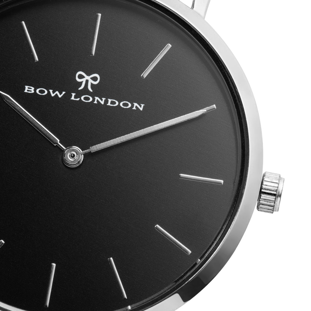 Silver and Black Face Watch | Bow London | Duo Mono X Silver