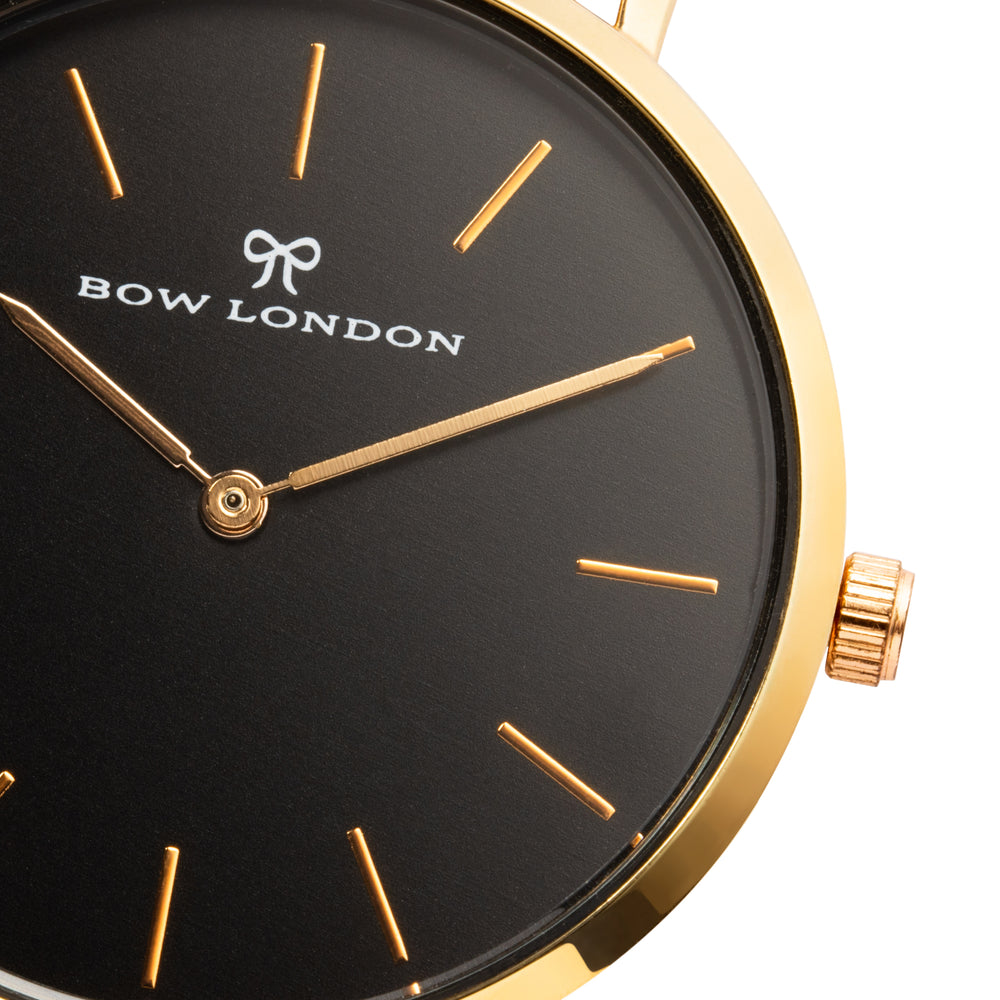 Gold and Black Watch Face | Bow London | Classic Mono X Gold